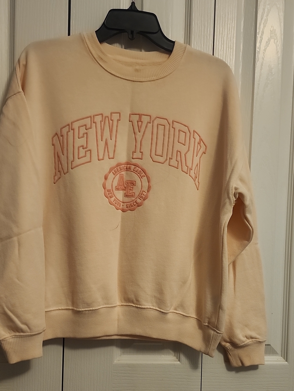 Americam Eagle New York Graphic Crewneck Sweater - Cream